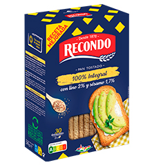 Pan tostado integral con sésamo y lino